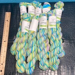 9 NWT (~450g+ total) 100% Cotton Yarn Skeins ~50g Each Color: Ultraviolet